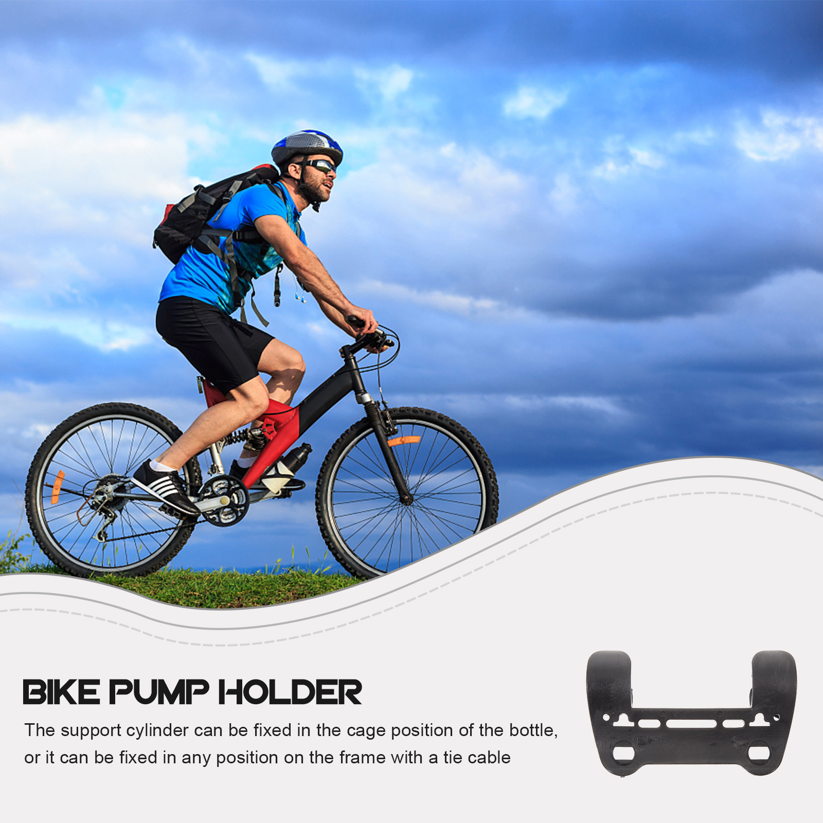 Bike Pump Frame Mount - Universele fietspomp houder, plastic opstelling voor
