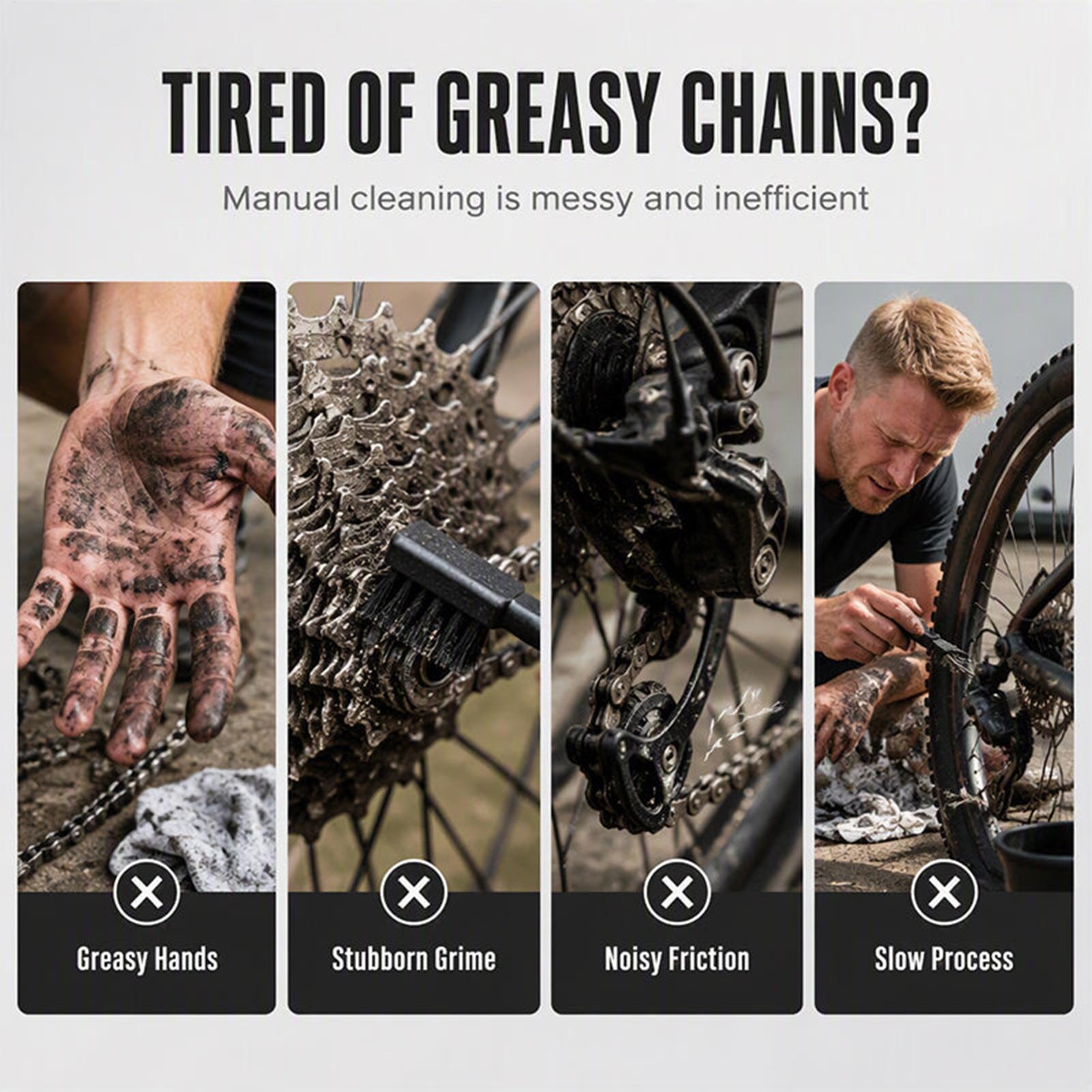 Cycling Commute - Fietskettingreiniger Fietsaandrijflijnonderhoud Scrubber Applicator Kettingscrubber Voor